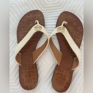 Tory Burch Leather Strap Flip Flops